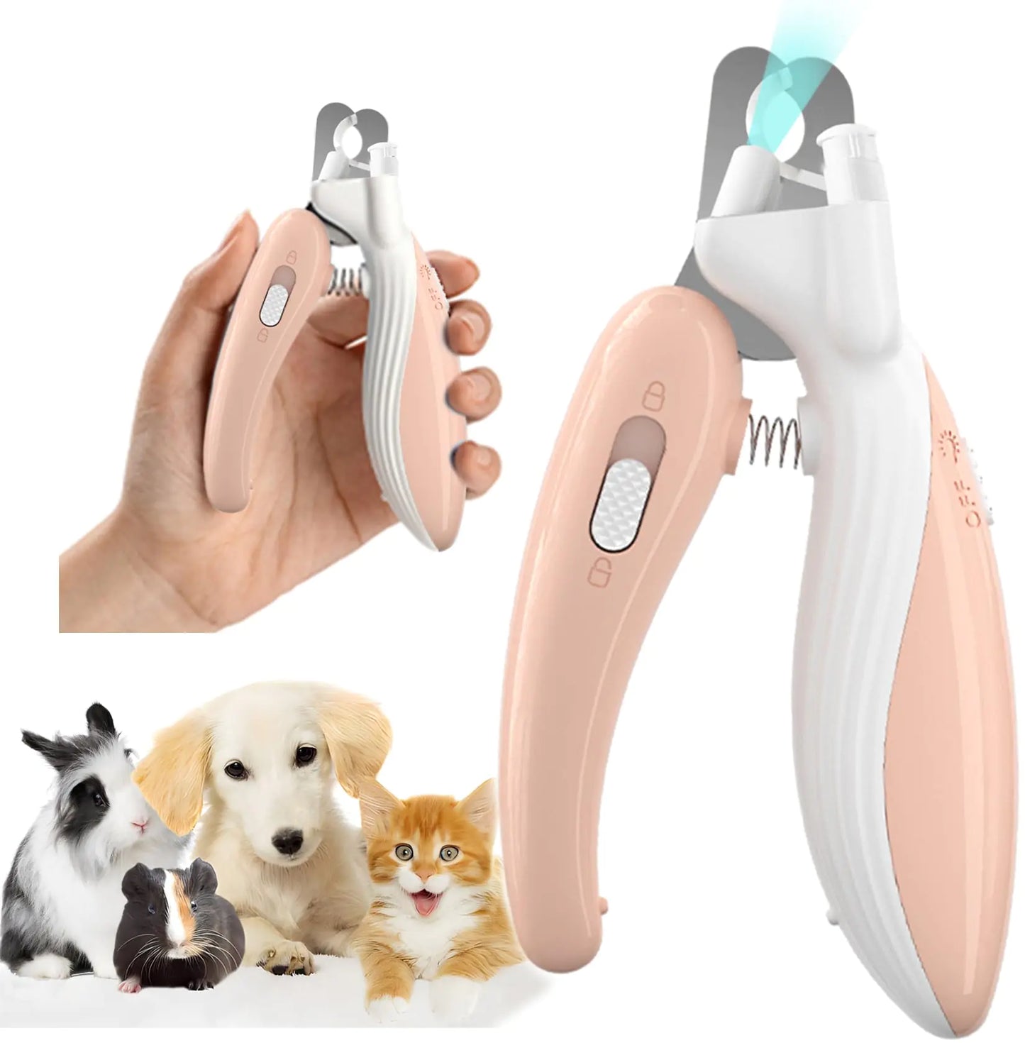 Elvanora™ LED Pet Nail Clippers for Cats And Dogs Built-In Safety Light • Precision Sharp Blades • Gentle, No-Split Trimming