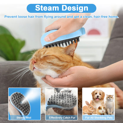 Elvanora™ SteamCare Pro – Self-Cleaning Steam Brush for Cats & Dogs | Gentle Deshedding, Deep Cleaning & Fur Care for All Coat Types ✅🐾