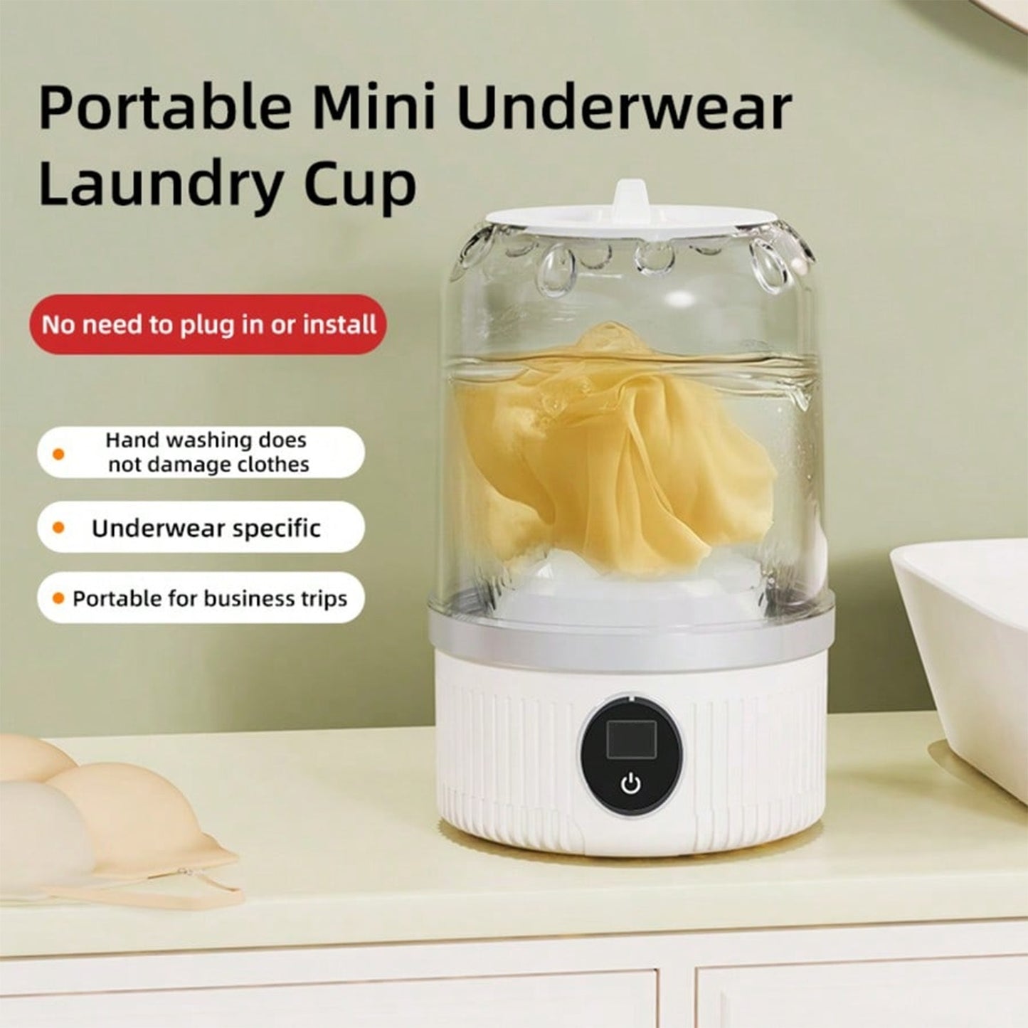 The Portable Mini Washing Machine🔌™ keeps your essentials fresh—wherever life takes you.™ – USB Rechargeable Foldable Travel Washer for Baby Clothes, Underwear & Socks