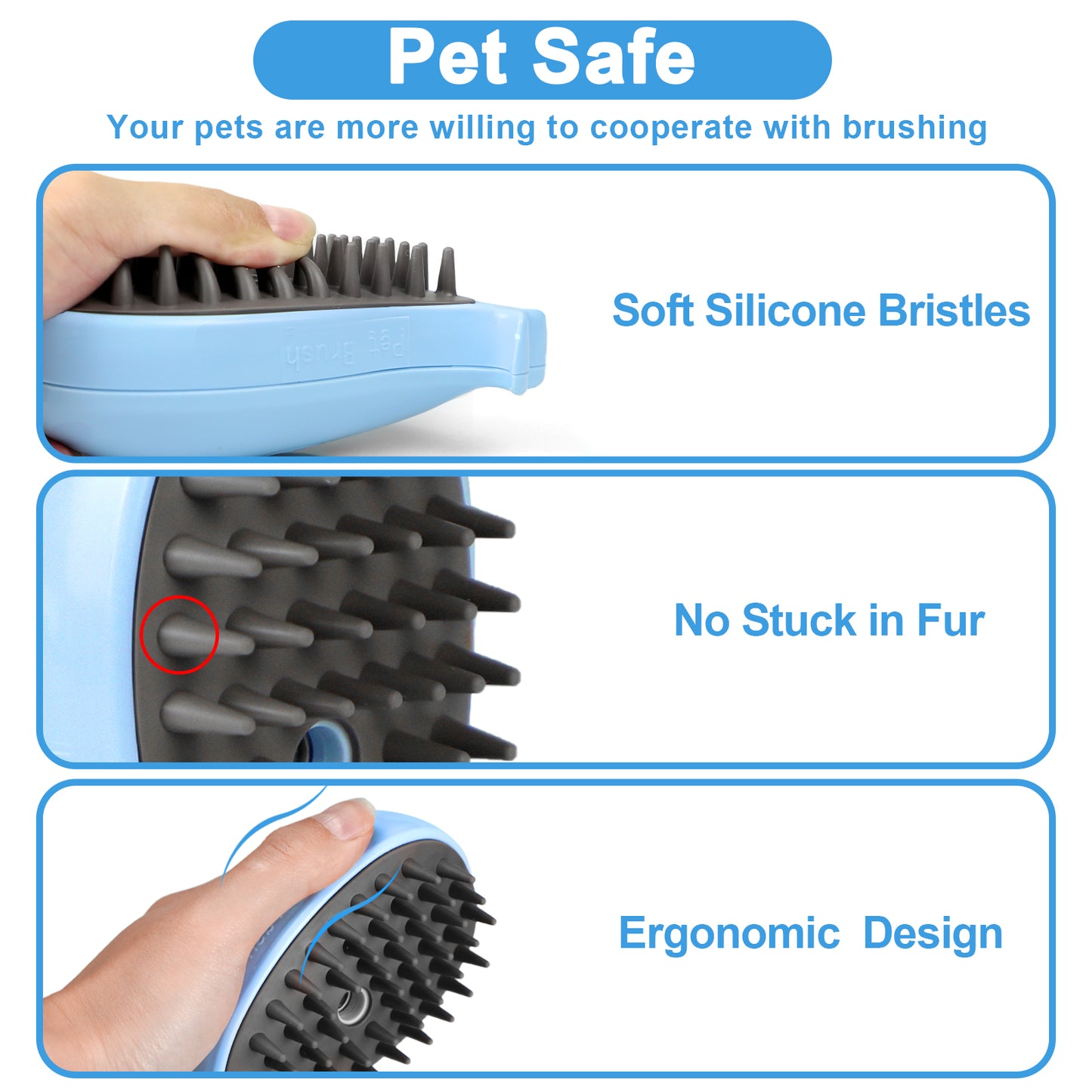 Elvanora™ SteamCare Pro – Self-Cleaning Steam Brush for Cats & Dogs | Gentle Deshedding, Deep Cleaning & Fur Care for All Coat Types ✅🐾