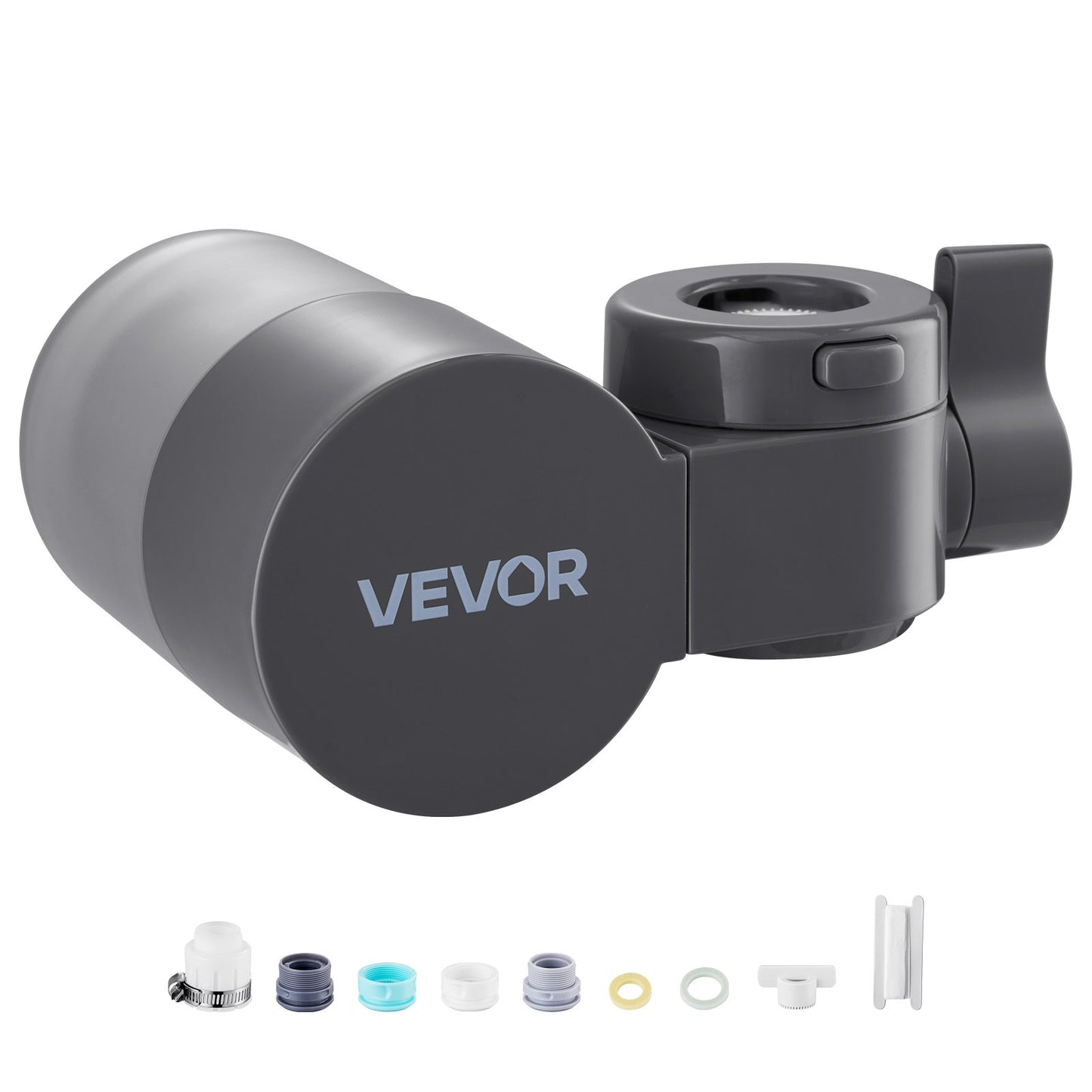 Elvanora™ Faucet Mount Water Filter – Sink Water Purifier with Horizontal Design | Clean, Fresh Drinking Water for Kitchen Tap (Gray) ✅🚰