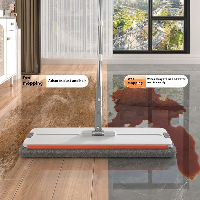 BrightMop™  Dual-Chamber Spin Mop Bucket Set with Reusable Microfiber Pads – Clean & Dirty Water Separation for Effortless, Hygienic Floor Cleaning