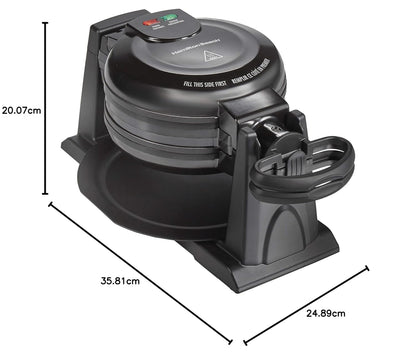 🧇Hamilton Beach Belgian Waffle Maker with Removable Nonstick Plates Double Flip Makes 2 at Once 🔥