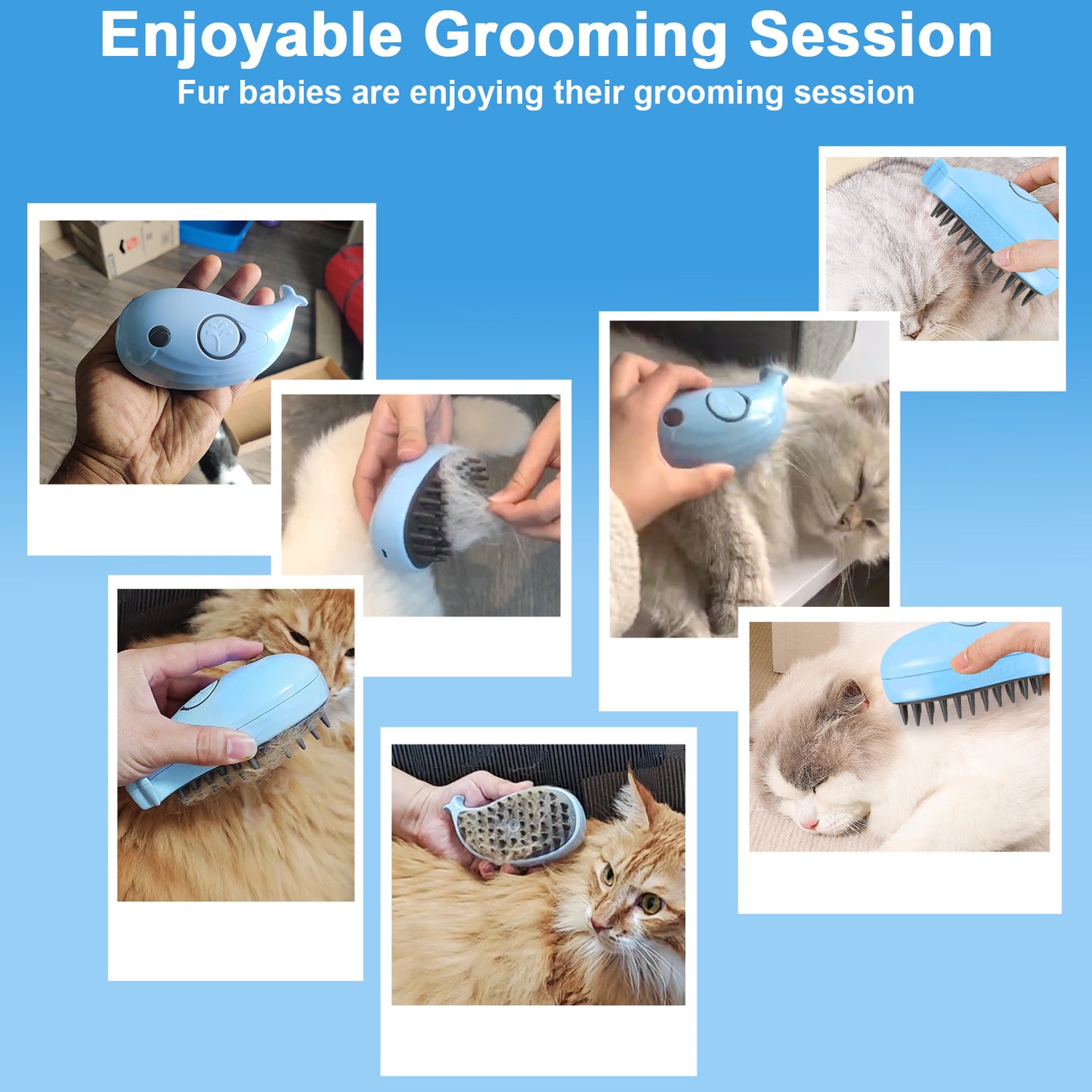 Elvanora™ SteamCare Pro – Self-Cleaning Steam Brush for Cats & Dogs | Gentle Deshedding, Deep Cleaning & Fur Care for All Coat Types ✅🐾