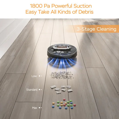 Smart Robot Vacuum Cleaner G6 – Ultra-Thin Design with 1800Pa Strong Suction, App Control & Automatic Self-Charging | Custom Cleaning for Hard Floors & Carpets ✅