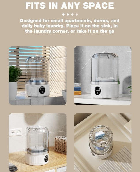 The Portable Mini Washing Machine🔌™ keeps your essentials fresh—wherever life takes you.™ – USB Rechargeable Foldable Travel Washer for Baby Clothes, Underwear & Socks