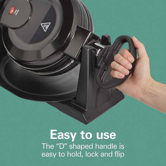 🧇Hamilton Beach Belgian Waffle Maker with Removable Nonstick Plates Double Flip Makes 2 at Once 🔥