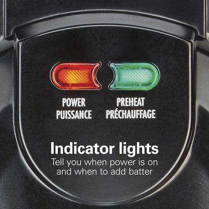 🧇Hamilton Beach Belgian Waffle Maker with Removable Nonstick Plates Double Flip Makes 2 at Once 🔥