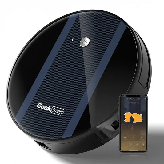 Smart Robot Vacuum Cleaner G6 – Ultra-Thin Design with 1800Pa Strong Suction, App Control & Automatic Self-Charging | Custom Cleaning for Hard Floors & Carpets ✅