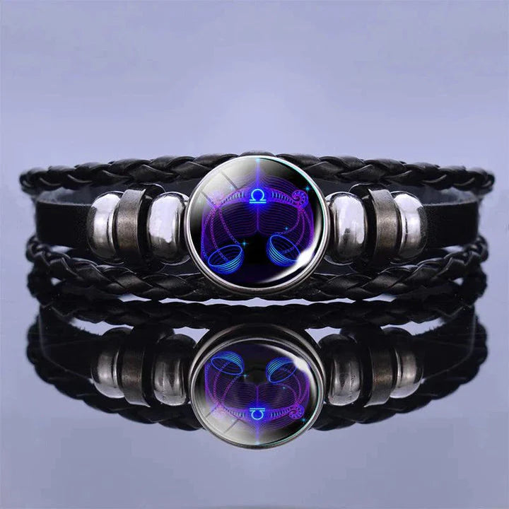 🎉12 Constellations Luminous Bracelet Starry Sky Punk Style Zodiac Bracelet for All ⭐🌙