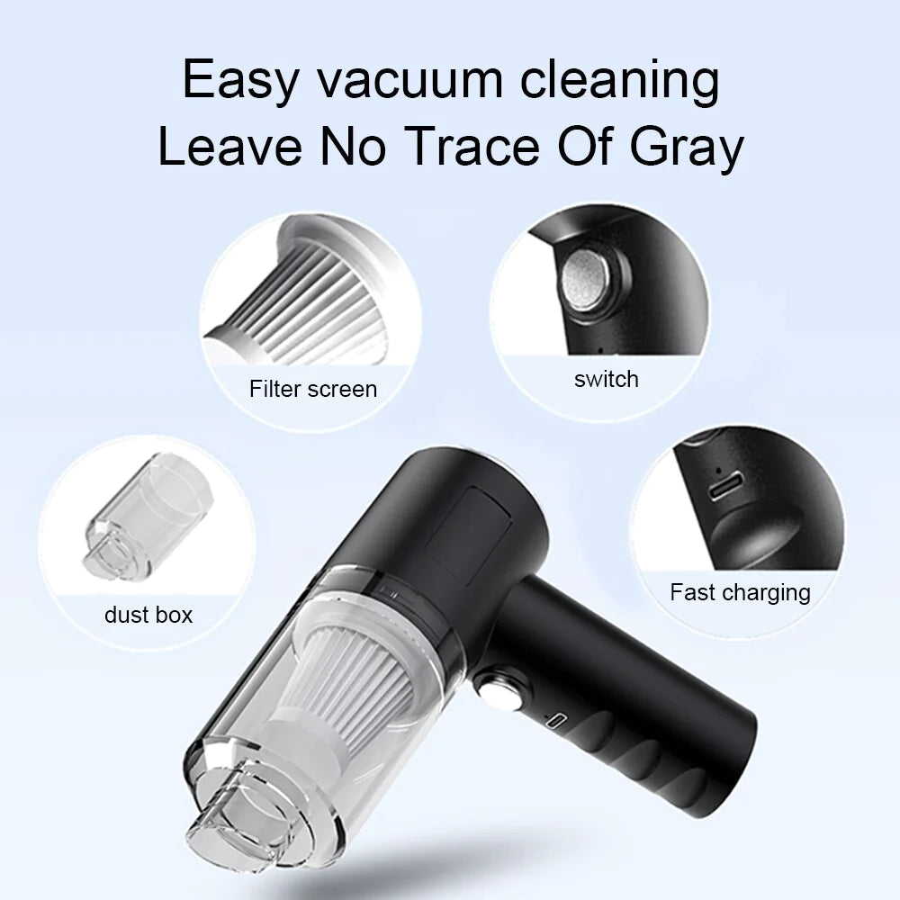 120W Elvanora™ Portable Handheld Vacuum – Cordless High-Power Deep Clean for Home, Car & Office