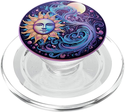 Sun And Moon Lover Astronomy Astrology Stargazer PopSockets MagSafe PopGrip for iPhone