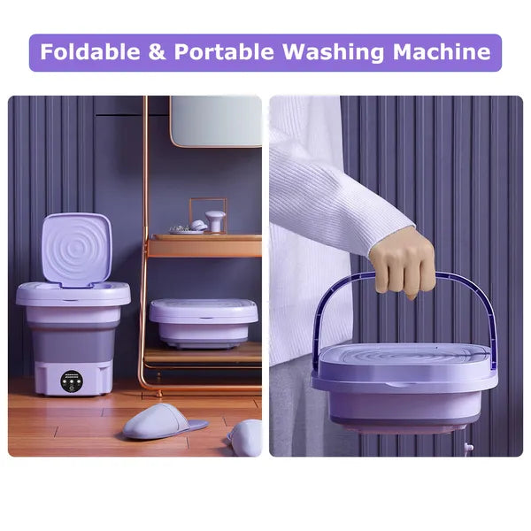 🧺 Foldable Portable Electric Washing Machine with Detachable Drain Basket 3 Wash Modes for Baby Clothes, Underwear, Socks & Small Laundry Loads.