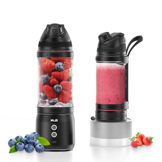 Elvanora™ Mulli Portable Blender –- 24oz USB-Rechargeable Travel Blender Smooth Blends Anywhere • Powerful & Compact • Designed for Life on the Go