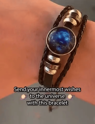 🎉12 Constellations Luminous Bracelet Starry Sky Punk Style Zodiac Bracelet for All ⭐🌙