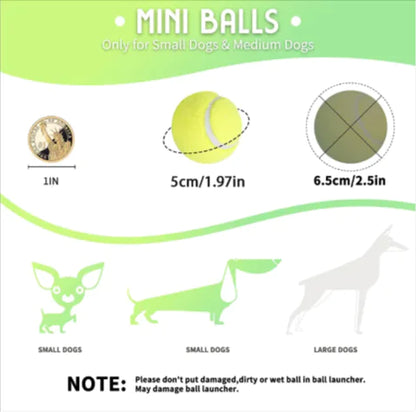 Elvonera™ 3196 Mini Automatic Tennis Ball Launcher for Pets, Hands-Free Play •. Lightweight & Portable • Smart Exercise Solution