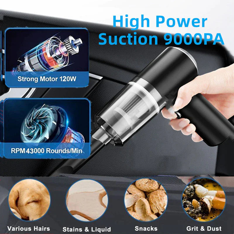 120W Elvanora™ Portable Handheld Vacuum – Cordless High-Power Deep Clean for Home, Car & Office